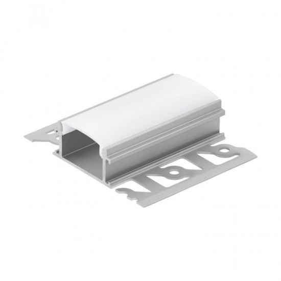 Алуминиев Т-профил за LED лента за вграждане Recessed profile 4 62х14 1м дифузер опал алуминий