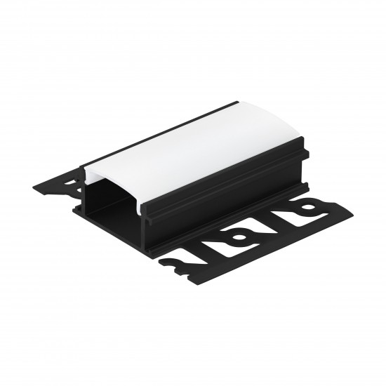 Алуминиев Т-профил за LED лента за вграждане Recessed profile 4 62х14 1м дифузер опал черен