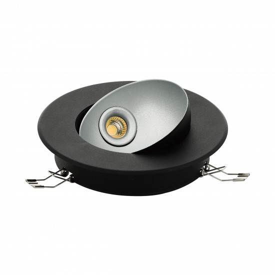 LED луна за вграждане RONZANO 1 5W 3000K 480Lm IP20 подвижна димируема черно + сребърно