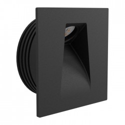 LED луна за вграждане в стена MECINOS 2W 3000K 200Lm IP20 8х8см черна