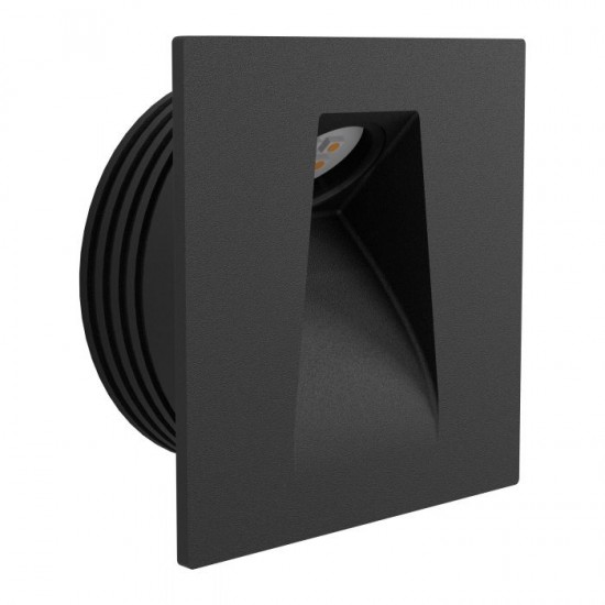 LED луна за вграждане в стена MECINOS 2W 3000K 200Lm IP20 8х8см черна