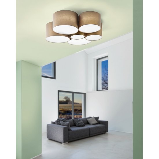 Плафон PASTORE 6xЕ27 max 6x40W IP20 кафяв