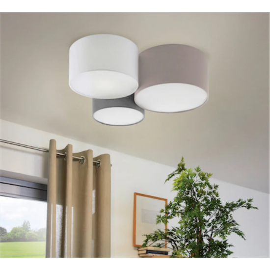 Плафон PASTORE 3xЕ27 max 3x60W IP20 кафяво, бяло и сиво