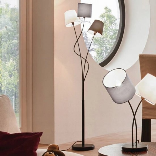 Лампион MARONDA 3хЕ14 max 3x40W IP20 антрацит, бяло и кафяво