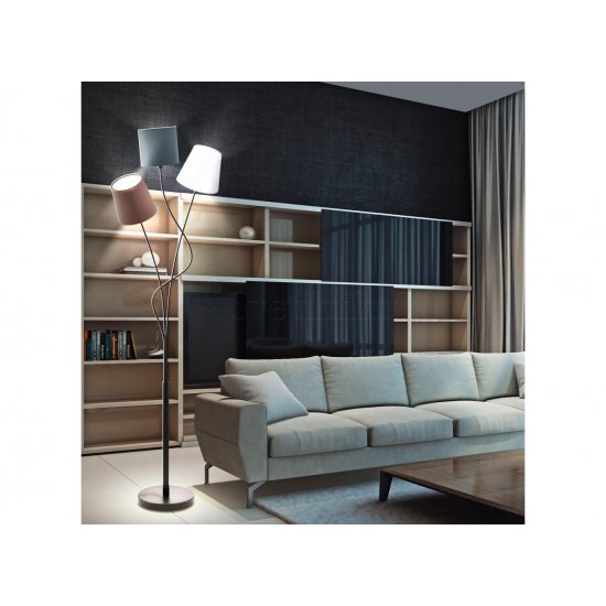 Лампион MARONDA 3хЕ14 max 3x40W IP20 антрацит, бяло и кафяво