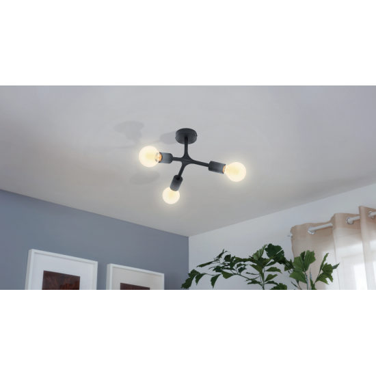 Полилей BOCADELLA 1 3хE27 max 3х60W IP20 черен
