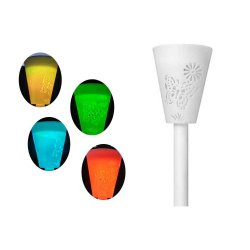 Соларна лампа LED 1х0.06W RGB пеперуда бяла