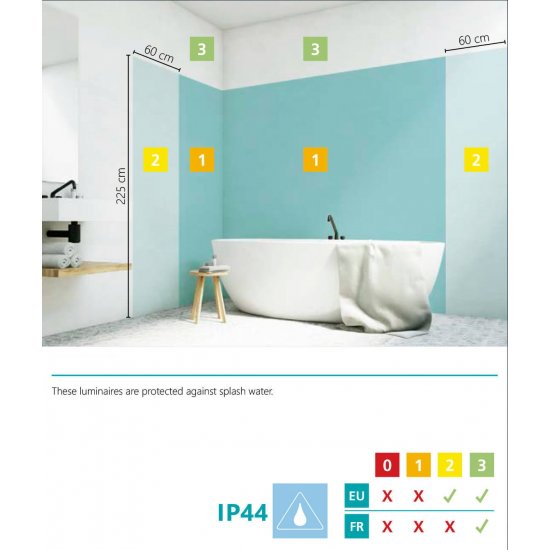 LED луна влагозащитена IP44 PINEDA 12W 3000K 1000Lm мат хром