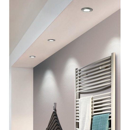 LED луна влагозащитена IP44 PINEDA 12W 3000K 1000Lm мат хром