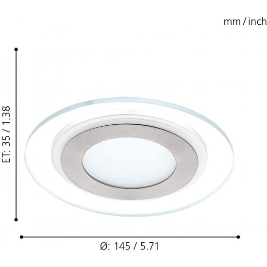 LED луна влагозащитена IP44 PINEDA 1 12W 3000K 1000Lm мат хром