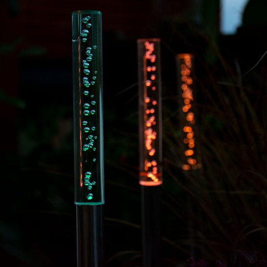 Соларни лампи комплект от 3 броя LED 3х0.06W RGB ф1.8см