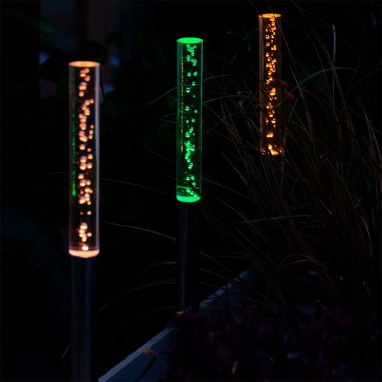 Соларни лампи комплект от 3 броя LED 3х0.06W RGB ф1.8см