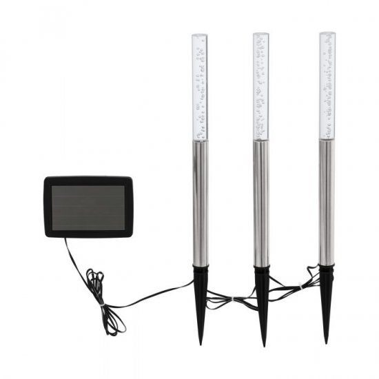 Соларни лампи комплект от 3 броя LED 3х0.06W RGB ф1.8см