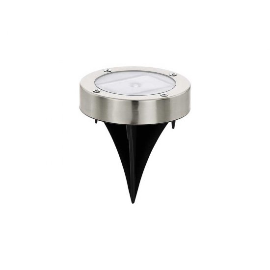 Соларна лампа за пътеки LED 0.07W 6400K ф8.5см мат хром