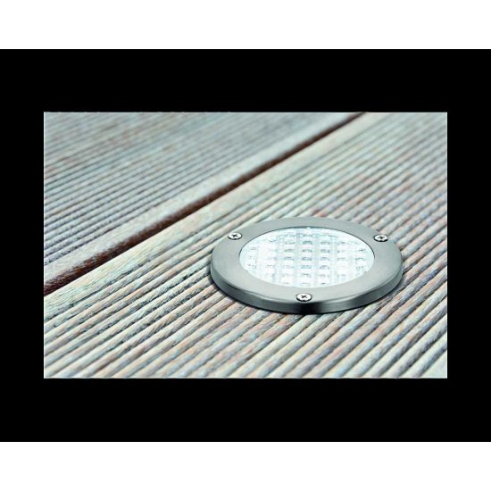 Соларна лампа за вграждане в пътеки LED 2х0.2W 4000K ф11.5см мат хром