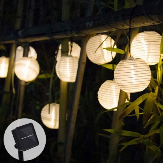 Соларни лампички LED 10х0.06W 3000К тип гирлянд бели