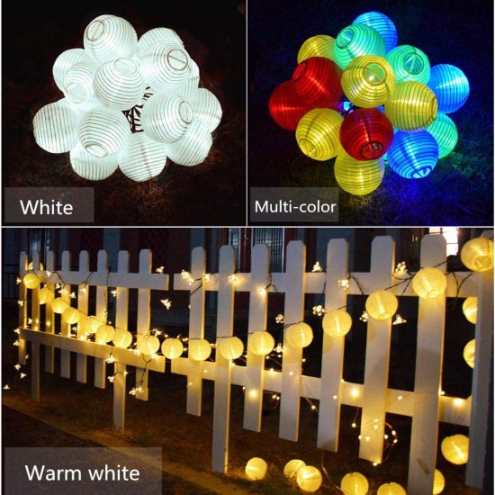 Соларни лампички LED 10х0.06W 3000К тип гирлянд разноцветни