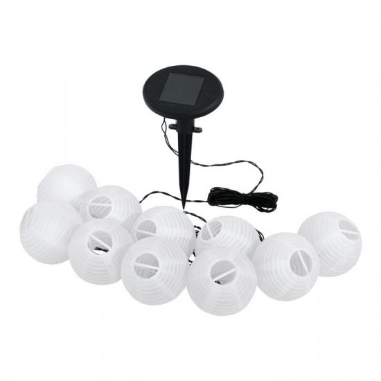 Соларни лампички LED 10х0.06W 3000К тип гирлянд бели