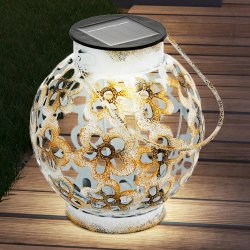 Соларна лампа LED 1х0.06W 3000К фенер бяло и жълто