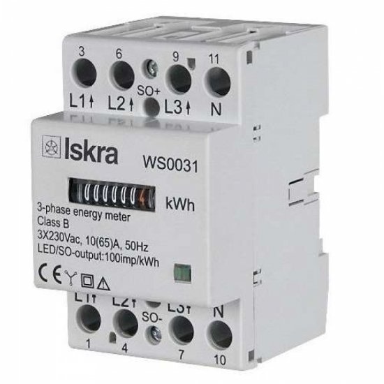 Трифазен директен механичен електромер ISKRA-MIS WS 0031 65А за DIN шина