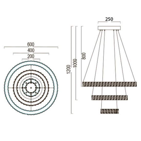 LED полилей QUASAR 90W 4000K 6300Lm хром