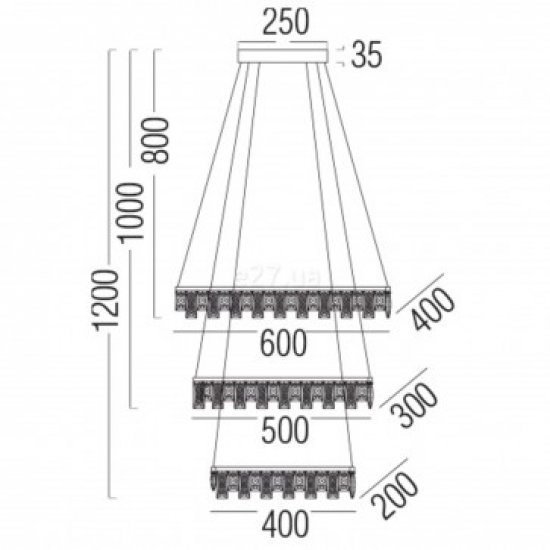 LED полилей PANDORA 96W 4000K 6720Lm хром