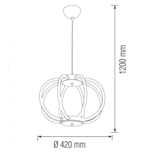 LED полилей PHOENIX 38W 4000K 2623Lm хром
