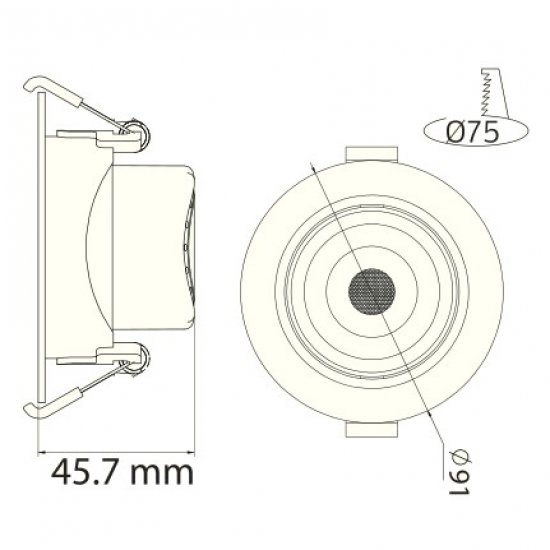 LED луна NORA 7W 6400К 520Lm подвижна бяла