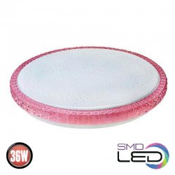 LED плафон GHOST 36W 6400K 2500Lm ф40см IP20 розов 