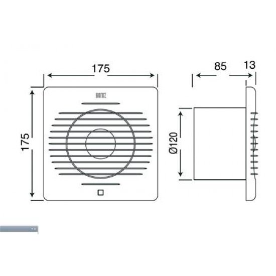 Вентилатор Horoz 15W Ø120мм 120m³ / h