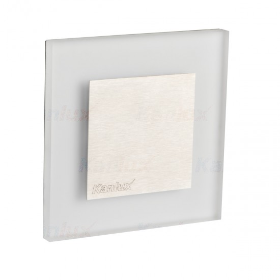 LED луна за вграждане в стена - стълбищна APUS AC-CW 1.3W 6500K 15Lm IP20 мат хром + бяло