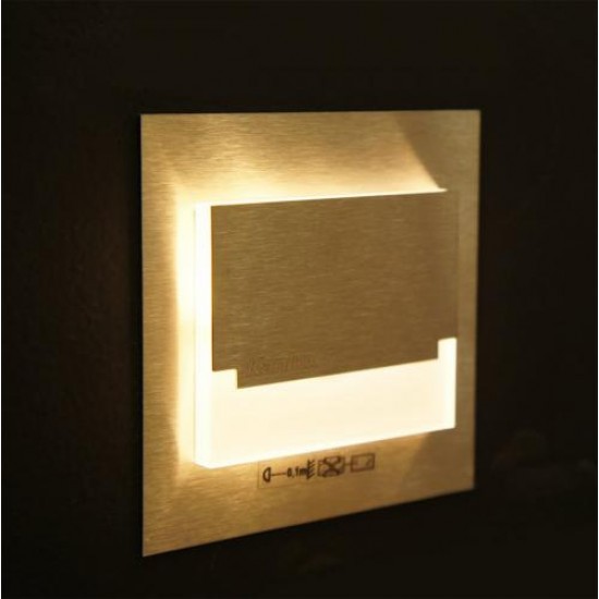 LED луна за вграждане в стена - стълбищна SABIK MINI CW 0.8W 3000K 13Lm IP20 мат хром + бяло