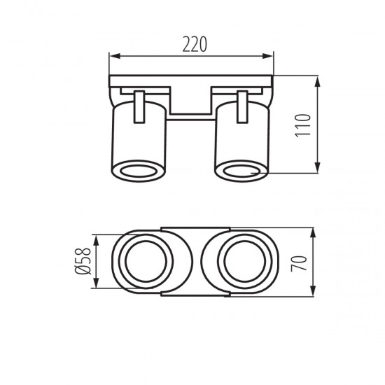 Спот LAURIN EL-21 B 2хGU10 max 2х35W IP20 черен
