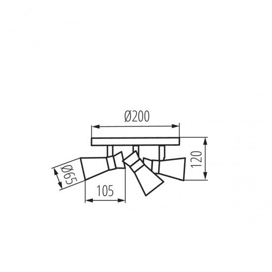 Спот MILENO EL-3O B-AG 3хGU10 max 3х35W IP20 черен + златно