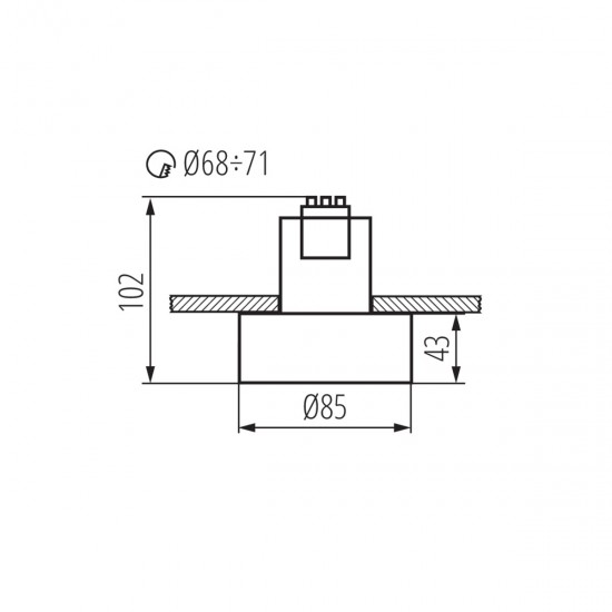 Луна MINI RITI B-B за вграждане  1xGU10 max 25W IP20 черна