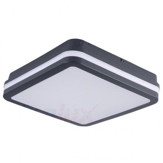 LED плафон със микровълнов сензор влагозащитен BENO NW-L-SE GR 360° 24W 4000K 1920Lm IP54 графит Kanlux