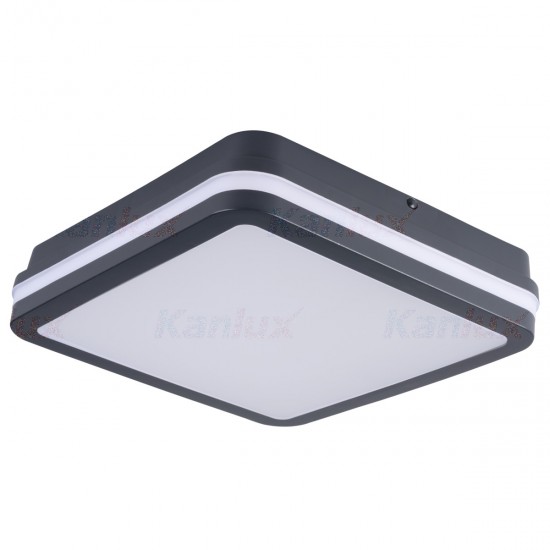 LED плафон влагозащитен BENO NW-L-GR 24W 4000K 1920Lm IP54 графит Kanlux