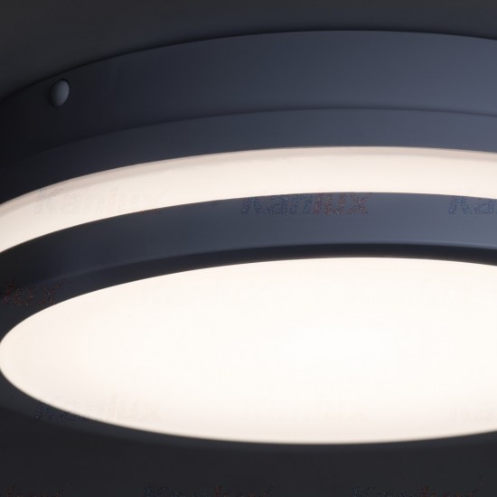 LED плафон влагозащитен BENO NW-O-GR 18W 4000K 1550Lm IP54 графит Kanlux