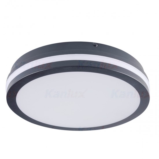 LED плафон влагозащитен BENO NW-O-GR 24W 4000K 1920Lm IP54 графит Kanlux