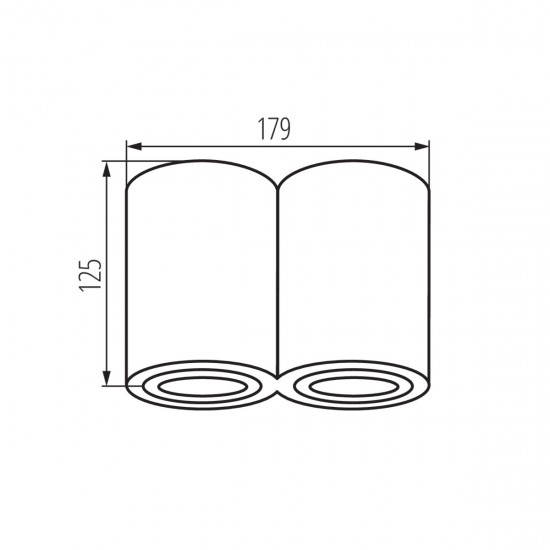 Луна за външен монтаж BORD DLP-250-B 2хGU10 max 2х25W IP20 черен мат Kanlux