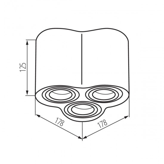 Луна за външен монтаж BORD DLP-350-AL 3хGU10 max 3х25W IP20 мат хром Kanlux