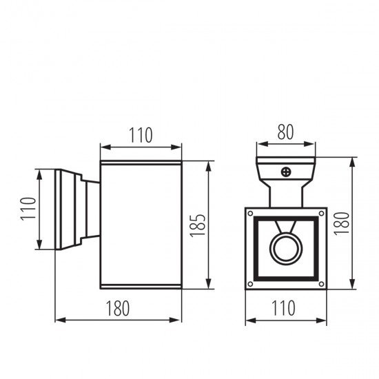 Фасадно тяло LART EL-160-GR IP54 Е27 max 60W антрацит Kanlux