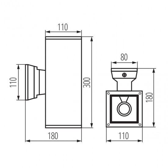 Фасадно тяло LART EL-260-GR IP54 2хЕ27 max 2х60W антрацит Kanlux