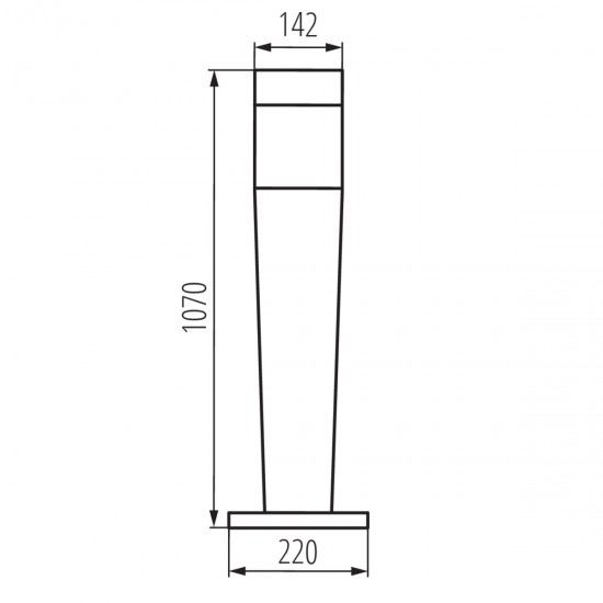 Градинско тяло INVO OP 107-L-GR IP54 E27 max 1x20W графит Kanlux