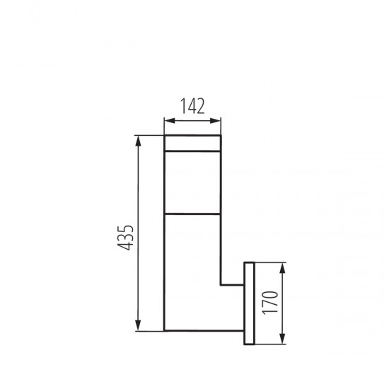 Градинско тяло INVO OP EL-53-L-GR IP54 E27 max 1x20W графит Kanlux