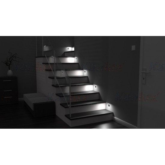 LED луна за вграждане в стена - стълбищна APUS AC B-NW 1.3W 4000K 14Lm IP20 черно + бяло 220V
