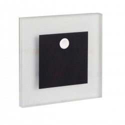 LED луна за вграждане в стена - стълбищна със сензор APUS PIR B-NW 0.8W 4000K 14Lm IP20 черно + бяло 12V