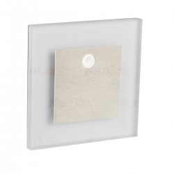 LED луна за вграждане в стена - стълбищна със сензор APUS PIR WW 0.8W 3000K 13Lm IP20 мат хром + бяло 12V