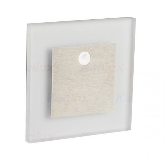 LED луна за вграждане в стена - стълбищна със сензор APUS PIR CW 0.8W 6500K 15Lm IP20 мат хром + бяло 12V