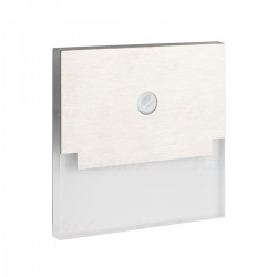 LED луна за вграждане в стена - стълбищна със сензор SABIK PIR WW 0.8W 3000K 13Lm IP20 мат хром + бяло 12V